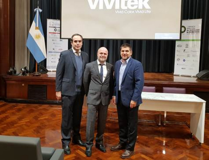 Carlos Keipert, presidente de FAIC; Daniel Luchetti, vicepresidente de FAIC, y Edgardo Gmbaro, presidente de Industria CAME