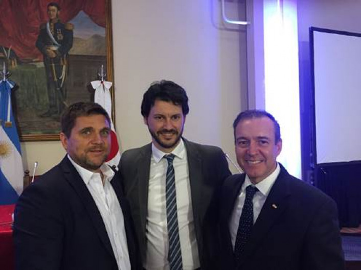 Edgardo Gmbaro y Pedro Cascales junto al subsecretario de Gestin Productiva del Ministerio de Produccin, Sergio Drucaroff