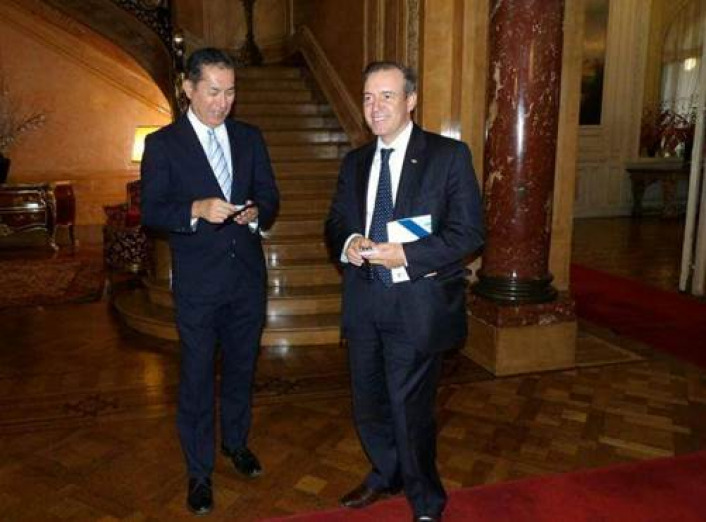 Pedro Cascales junto al Embajador de Japn, Noriteru Fukushima