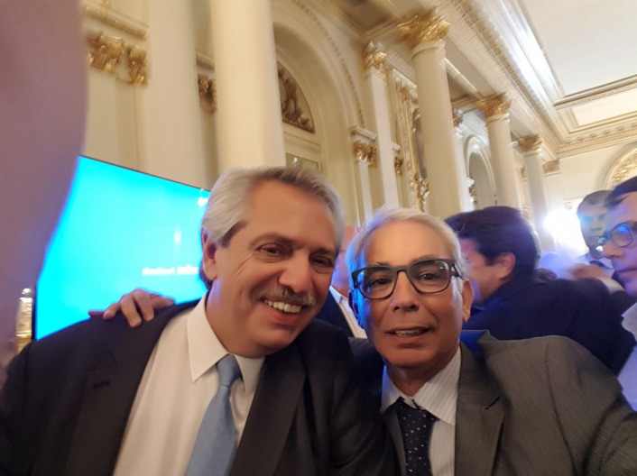 Pablo Vernengo junto al presidente de la Nacin, Alberto Fernndez