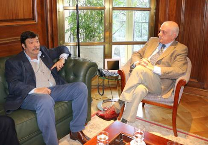 El presidente de CAME, Fabián Tarrío, junto al titular de CRA, Dardo Chiesa