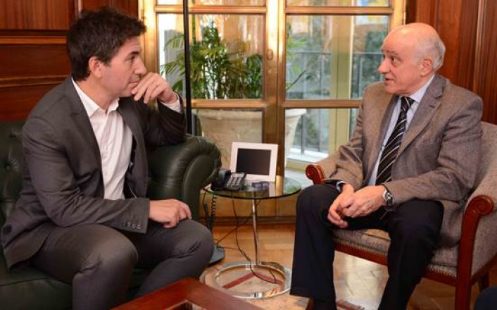 Fabián Tarrío y Andy Freire durante la reunión