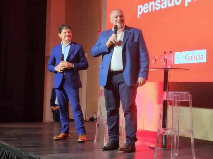 Alfredo Gonzlez y Fausto Brandoln en la apertura de la jornada. 